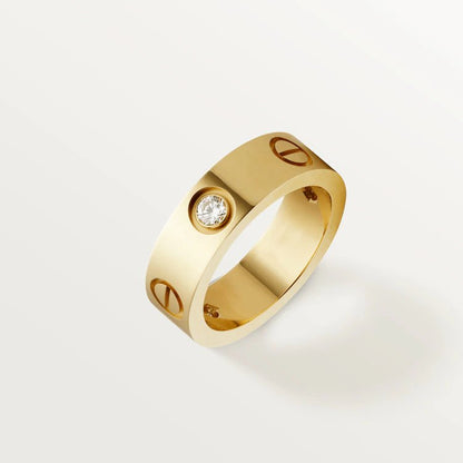 [⭐Shinejoy]LOVE RING 5.5MM 3 DIAMONDS PINK GOLD