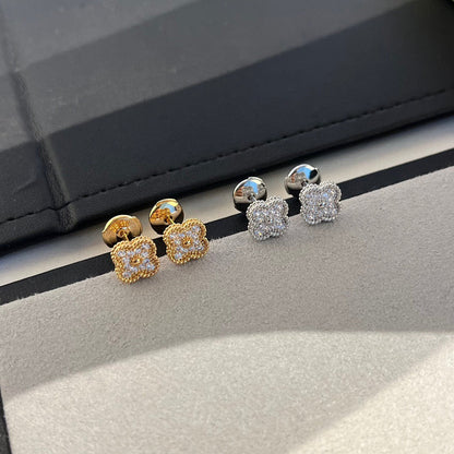 [⭐Shinejoy]CLOVER MINI DIAMOND STUD EARRINGS