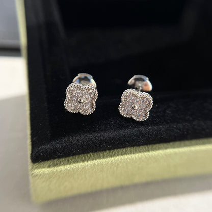 [⭐Shinejoy]CLOVER MINI DIAMOND STUD EARRINGS