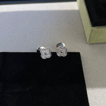 [⭐Shinejoy]CLOVER MINI DIAMOND STUD EARRINGS