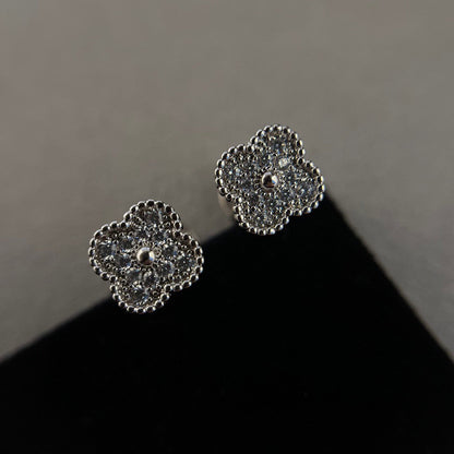 [⭐Shinejoy]CLOVER MINI DIAMOND STUD EARRINGS