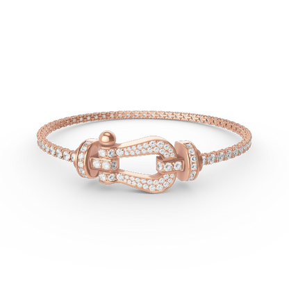 [⭐Shinejoy]FORCE  LARGE HORSESHOE FULL DIAMOND TENNIS BRACELET