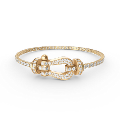 [⭐Shinejoy]FORCE  LARGE HORSESHOE FULL DIAMOND TENNIS BRACELET